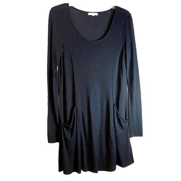 Z Supply Jersey Knit Black Swing Long Sleeve Tunic w/Two Front Pockets, Size S - Picture 8 of 8